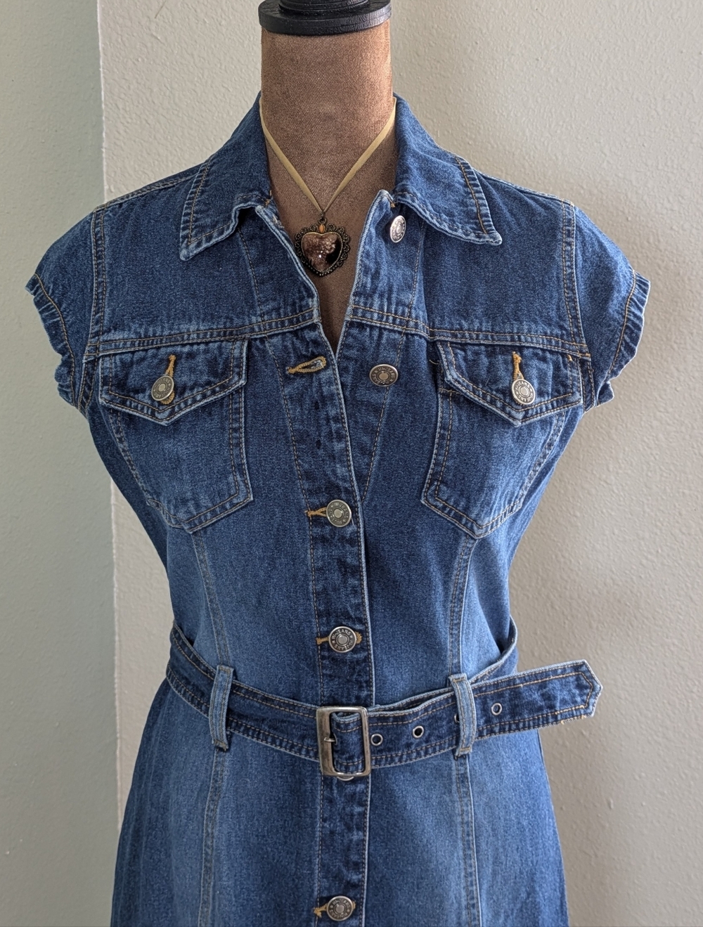 Hi Jeans Y2K Blue Denim Belted Women's Jeans Dress